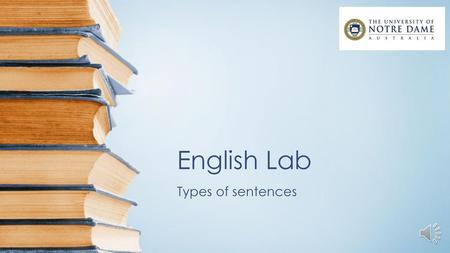 English Lab Types of sentences.