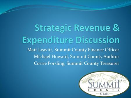 Strategic Revenue & Expenditure Discussion