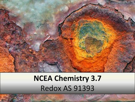 NCEA Chemistry 3.7 Redox AS 91393 2013.