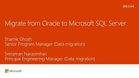 Migrate from Oracle to Microsoft SQL Server