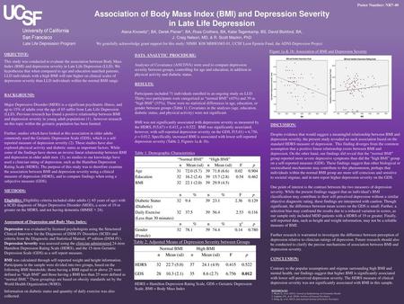 Association of Body Mass Index (BMI) and Depression Severity