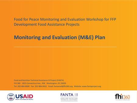 Monitoring and Evaluation (M&E) Plan