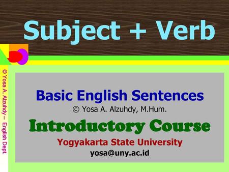 Basic English Sentences Yogyakarta State University