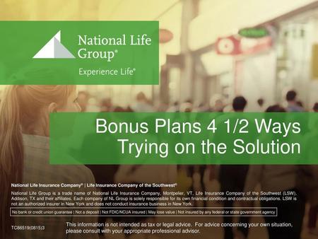 Bonus Plans 4 1/2 Ways Trying on the Solution