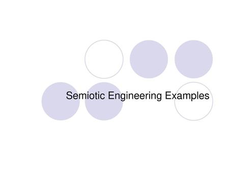 Semiotic Engineering Examples