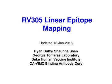 RV305 Linear Epitope Mapping