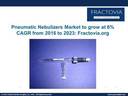 Pneumatic Nebulizers Market to grow at 6% CAGR from 2016 to 2023