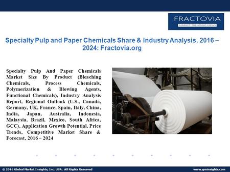 © 2016 Global Market Insights, Inc. USA. All Rights Reserved  Specialty Pulp and Paper Chemicals Share & Industry Analysis, 2016 – 2024: