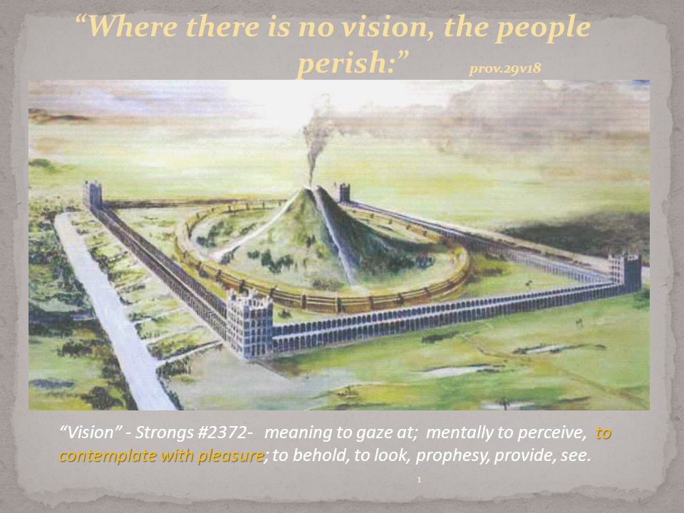 1 “Where there is no vision, the people perish:” prov.29v18 to contemplate  with pleasure “Vision” - Strongs #2372- meaning to gaze at; mentally to  perceive, - ppt download