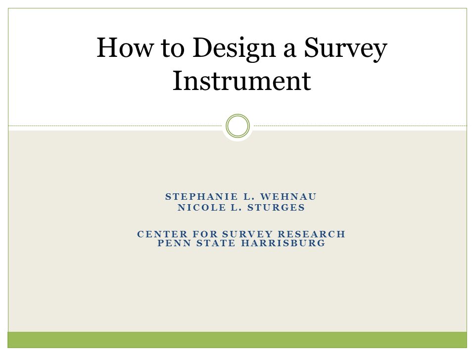 How to Design a Survey Instrument - ppt video online download