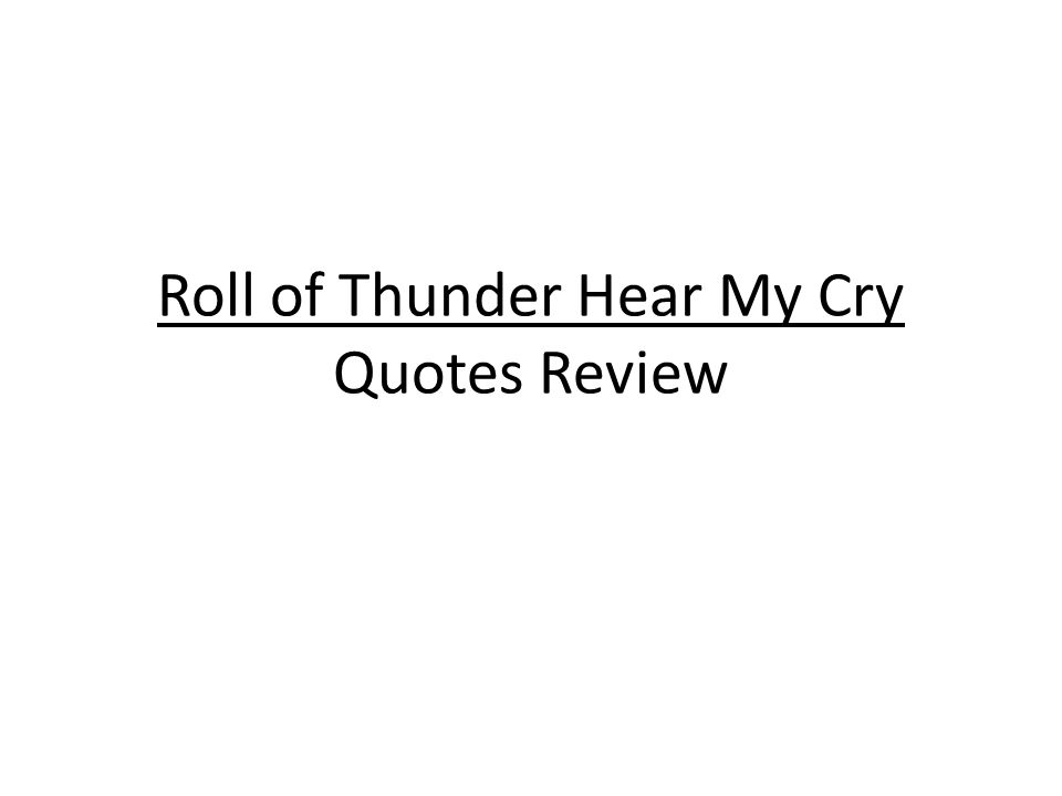 roll of thunder hear my cry movie summary