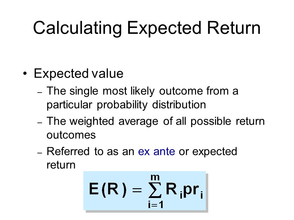 Calculating Expected Return - ppt video online download