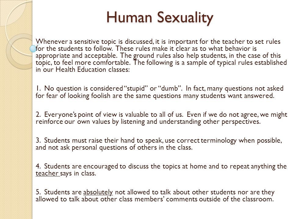 interesting human sexuality topics