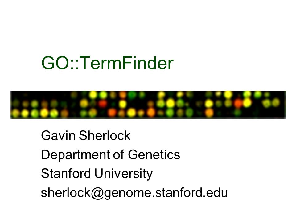 GO::TermFinder Gavin Sherlock Department of Genetics Stanford University -  ppt download
