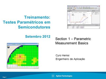 Treinamento: Testes Paramétricos em Semicondutores Setembro 2012