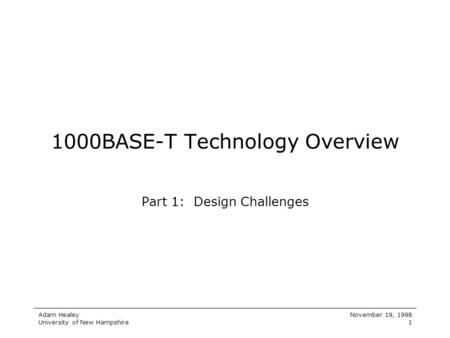 1000BASE-T Technology Overview