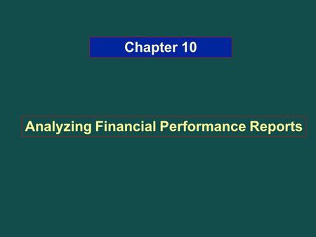 Analyzing Financial Performance Reports