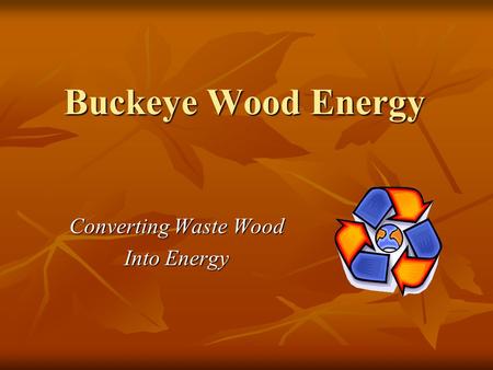 Buckeye Wood Energy Converting Waste Wood Into Energy.
