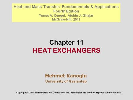 Chapter 11 HEAT EXCHANGERS