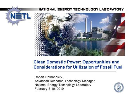 Robert Romanosky Advanced Research Technology Manager