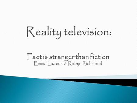 Fact is stranger than fiction Emma Lazarus & Robyn Richmond.