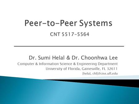 Peer-to-Peer Systems CNT