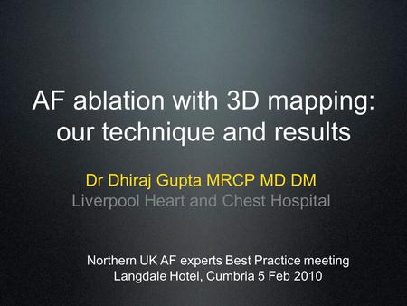 AF ablation with 3D mapping: our technique and results