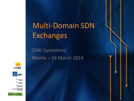 Multi-Domain SDN Exchanges GENI Operations Atlanta – 18 March 2014 1.