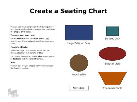 Create a Seating Chart Student Desk Large Table or Desk