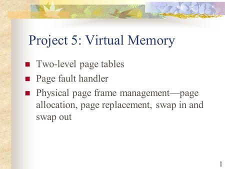 Project 5: Virtual Memory