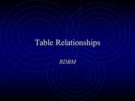 Table Relationships RDBM. Prof. Leighton2 Establishing Table Relationships RDBMS allow us to establish relationships among tables Have a primary key in.