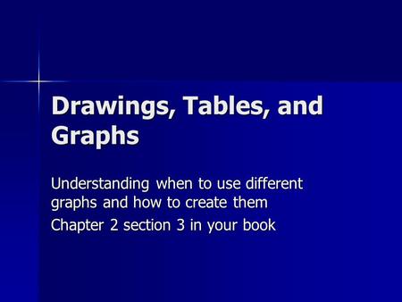 Drawings, Tables, and Graphs