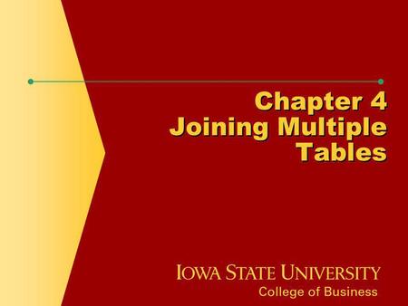 Chapter 4 Joining Multiple Tables