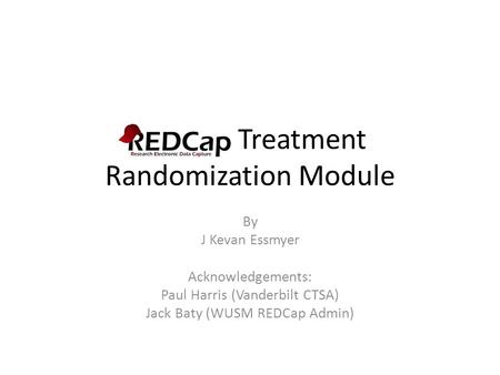 REDCap Treatment Randomization Module