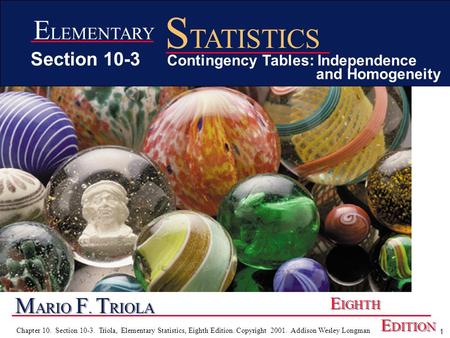 STATISTICS ELEMENTARY MARIO F. TRIOLA