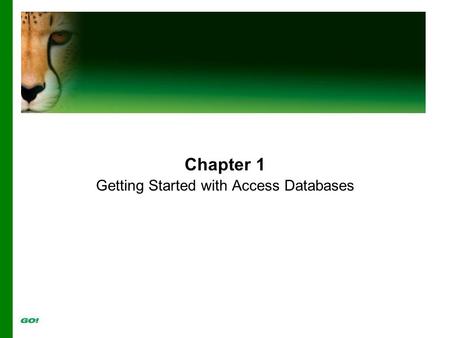 Chapter 1 Getting Started with Access Databases. Objectives Identify Good Database Design Create a Table and Define Fields in a New Blank Database Change.