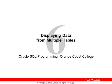 Displaying Data from Multiple Tables