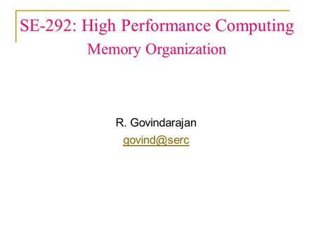 SE-292: High Performance Computing