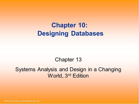 Chapter 10: Designing Databases