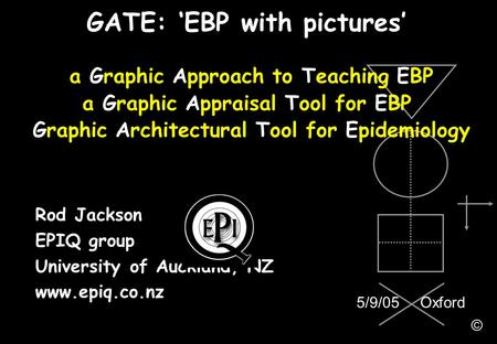 Rod Jackson EPIQ group University of Auckland, NZ