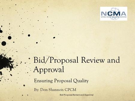Bid/Proposal Review and Approval