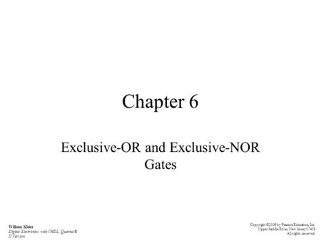 Exclusive-OR and Exclusive-NOR Gates