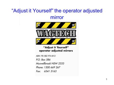 1 Adjust it Yourself the operator adjusted mirror.