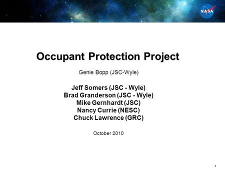 Occupant Protection Project