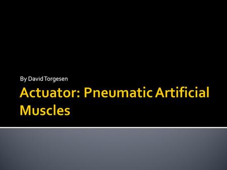 Actuator: Pneumatic Artificial Muscles