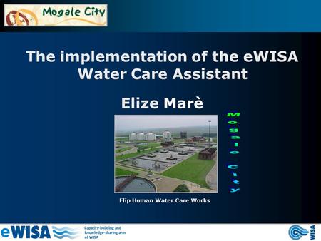 The implementation of the eWISA Water Care Assistant Flip Human Water Care Works Elize Marè.