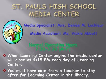 St. Pauls High School Media Center