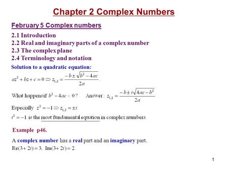 Chapter 2 Complex Numbers
