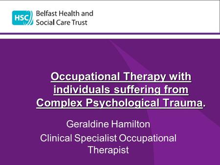 Geraldine Hamilton Clinical Specialist Occupational Therapist