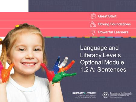 Language and Literacy Levels Optional Module 1.2 A: Sentences.